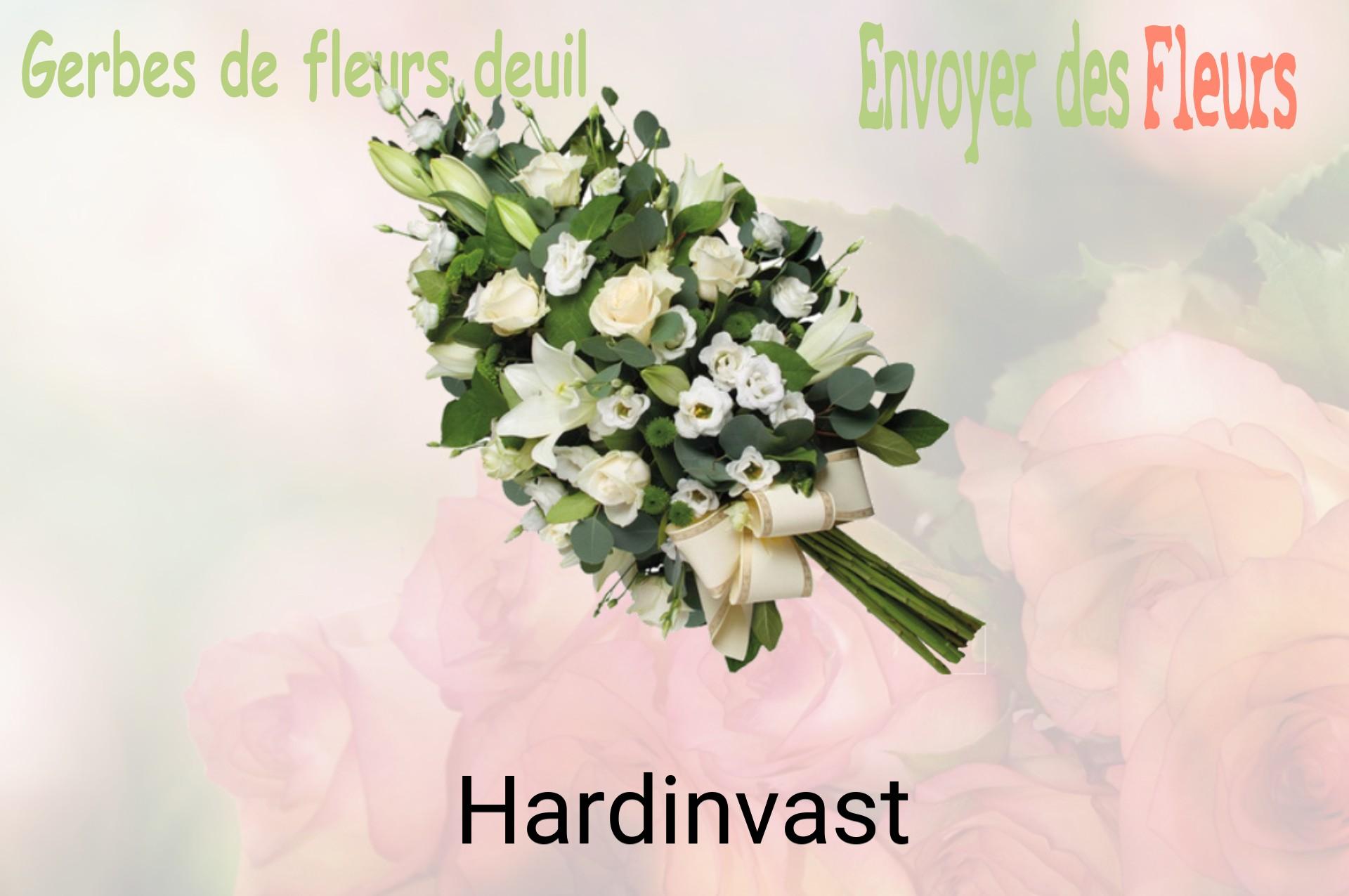 Gerbe de fleurs de deuil livrée à Hardinvast